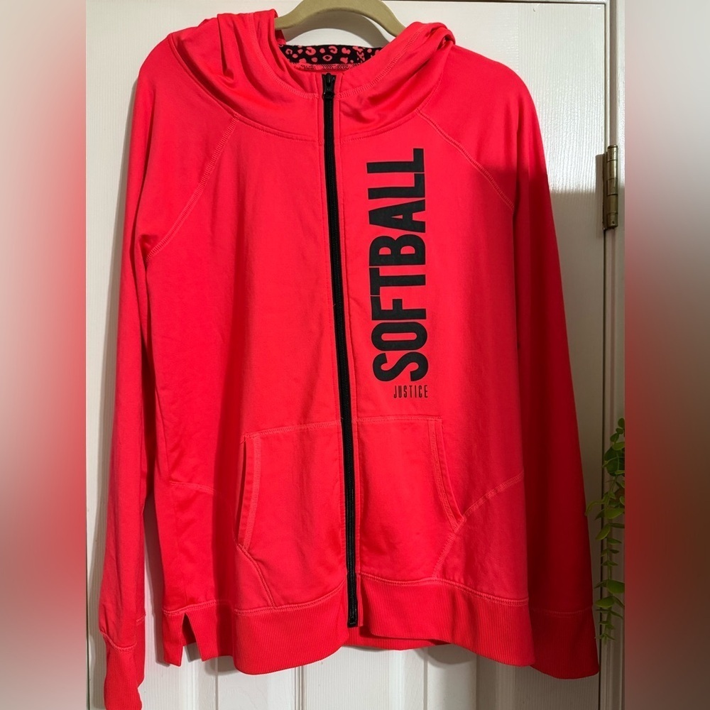 Justice Active Softball Full Zip Athletic Hoodie
